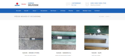 Pièces de rechanges mis en vente par le garage à Philippeville